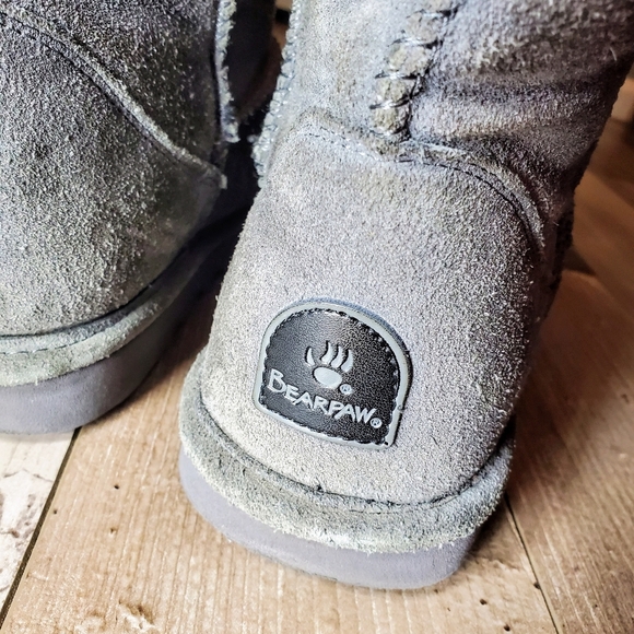 BearPaw Elle Short Boots, Gray, Women's Size 10 | Classic Suede | Slip On Boot - Picture 16 of 16